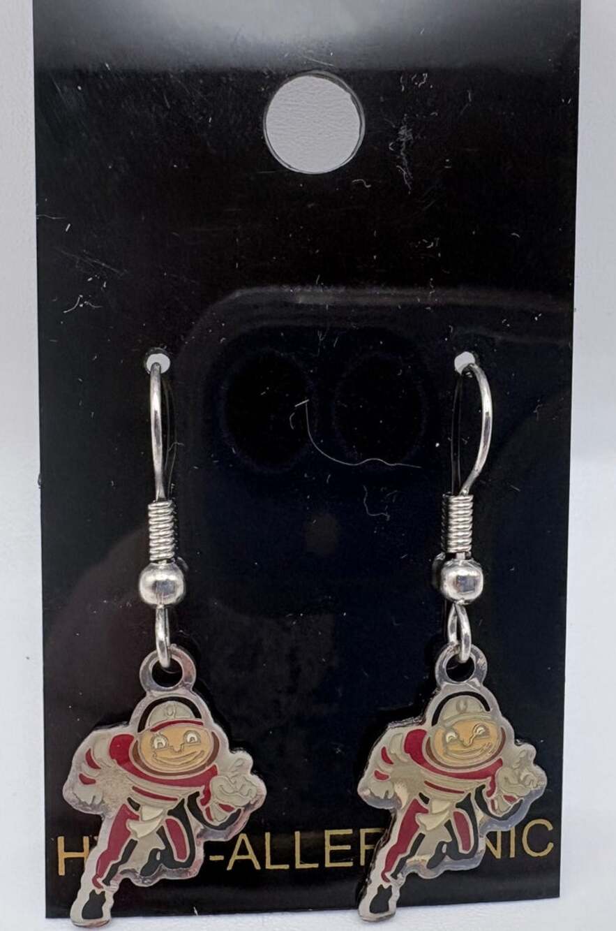 Ohio State Brutus Dangle Silver-tone Earrings Hypoallergenic
